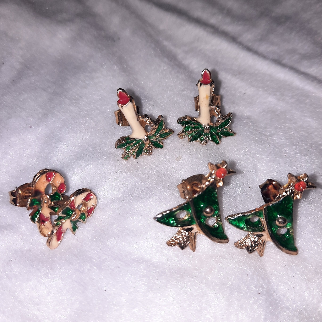 3pairs Christmas Earrings Sets